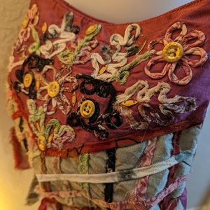 Maggie B fabric satin purse boho, hippie, crafty style crossbody